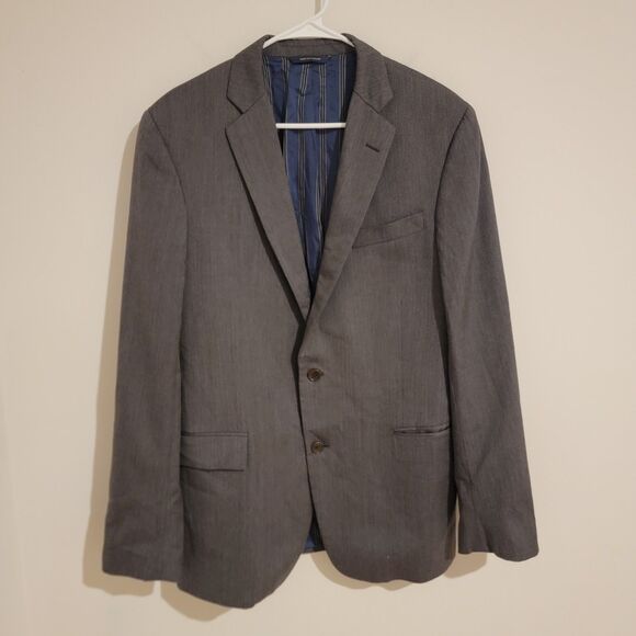 Brooks Brothers Regent Mens Blazer Herringbone Size 41L Wool Gray Luxury